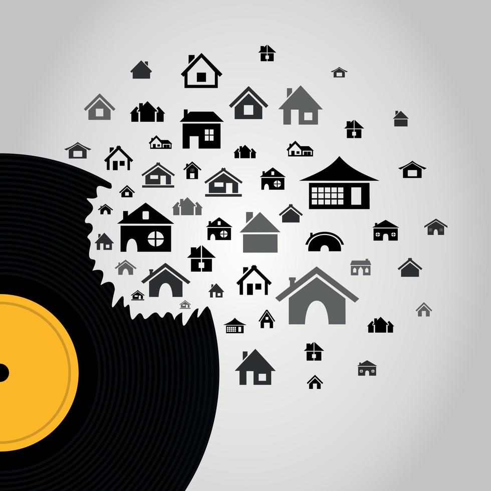Holiday card on the theme of houses vector