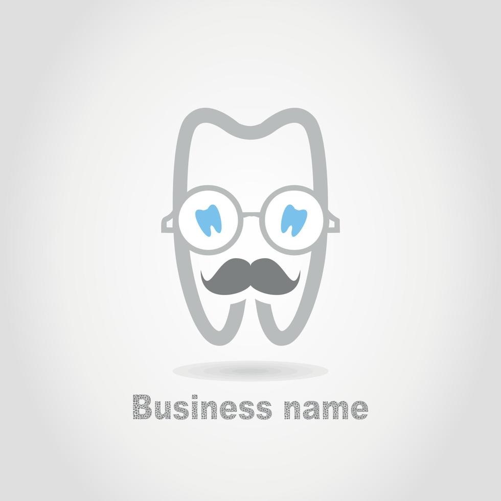 Blue tooth of the person on a grey background vector