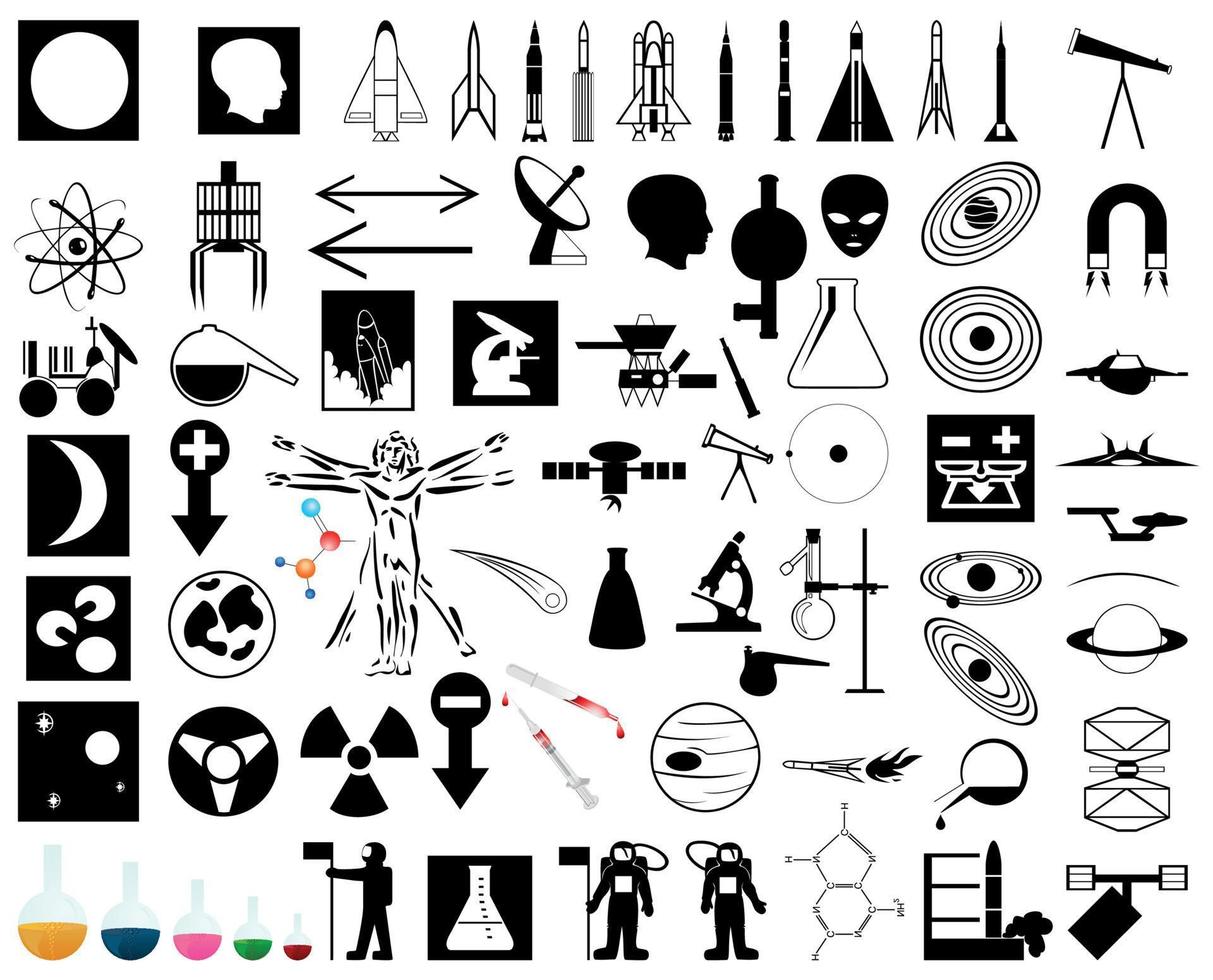 Collection of icons a science. A vector illustration