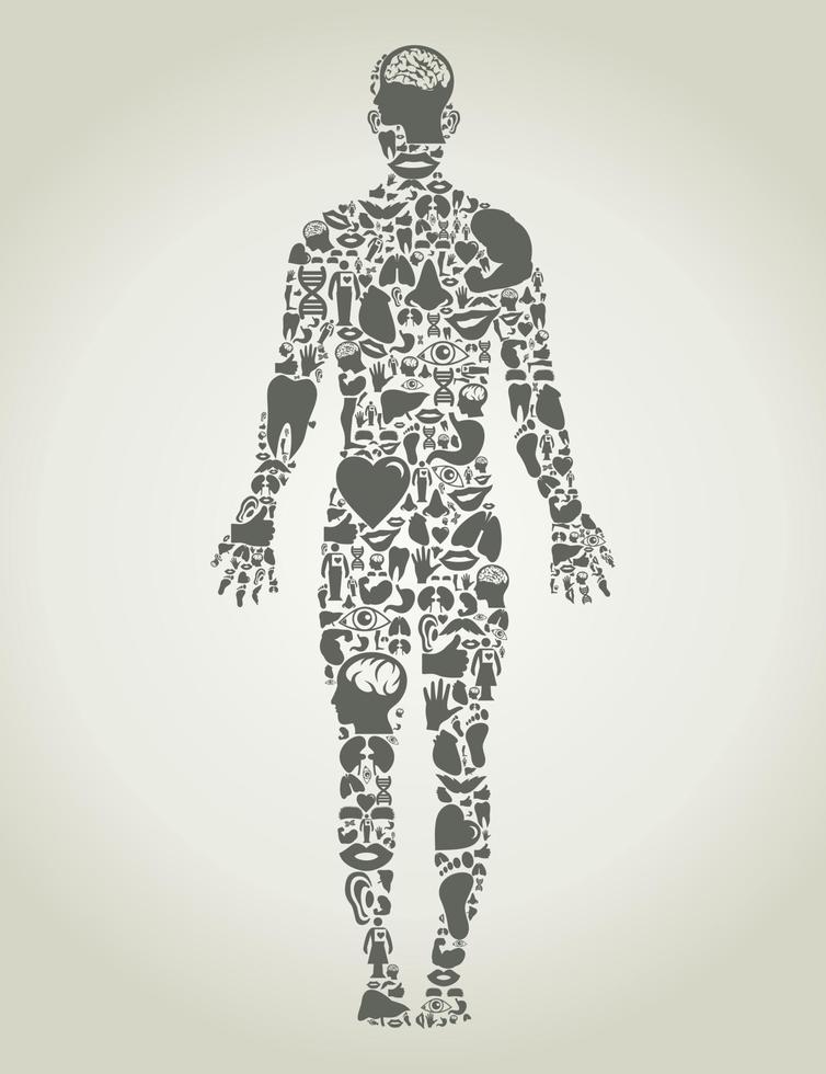 Abstraction on the topic of body parts vector