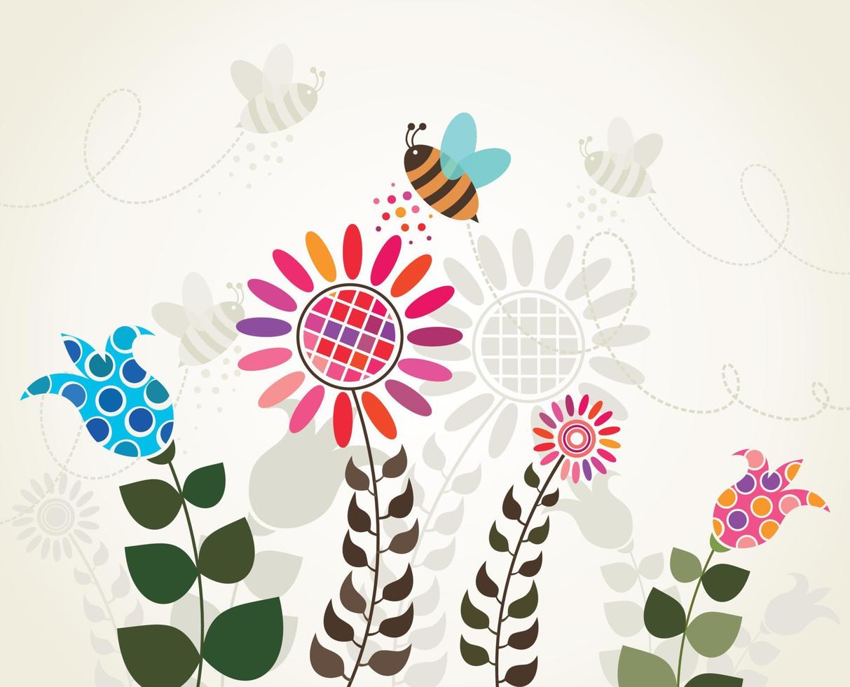 Background from plants and a flower. A vector illustration