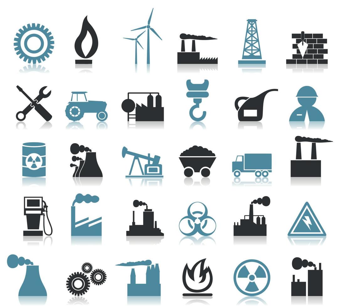 Set of icons on a theme the industry. A vector illustration