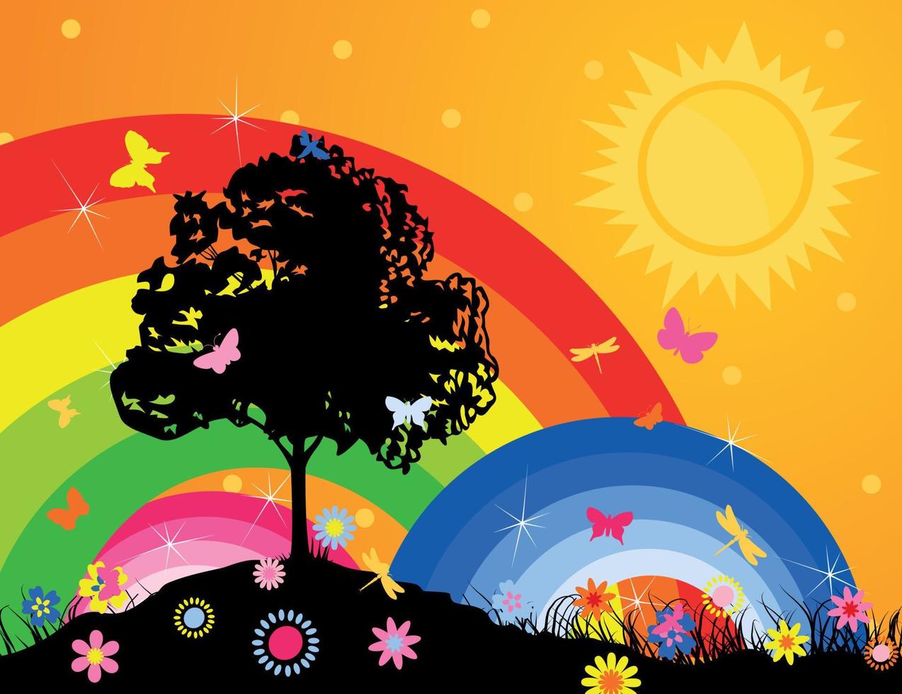 Illustration on the theme of nature vector