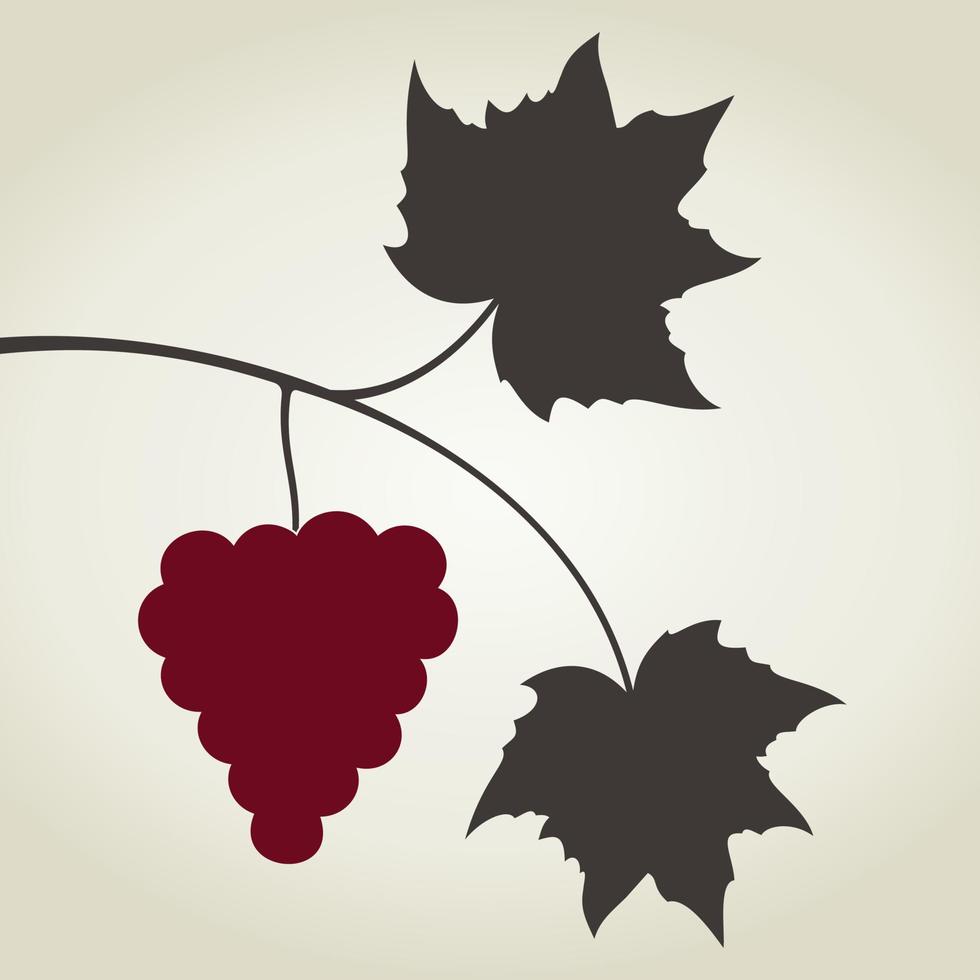 Branch of grapes and cluster of berries. A vector illustration