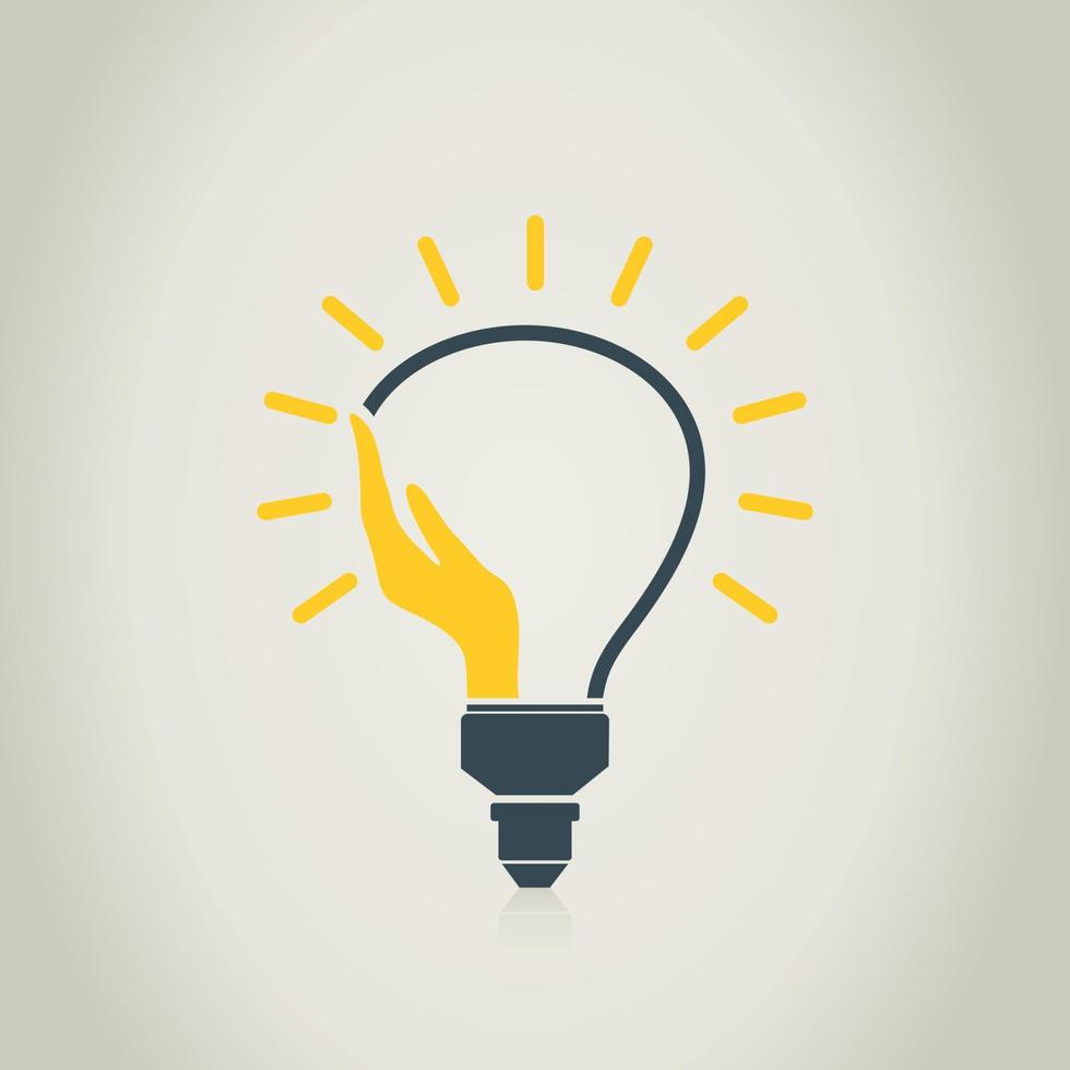 Handshake in light bulbs. Vector illustration