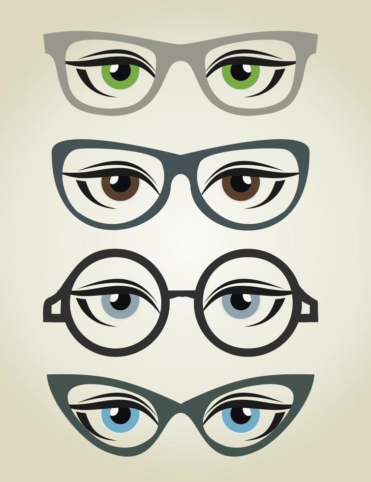 The blue eye looks upwards. A vector illustration