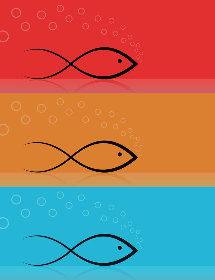 Collection of icons on a theme of fish. A vector illustration