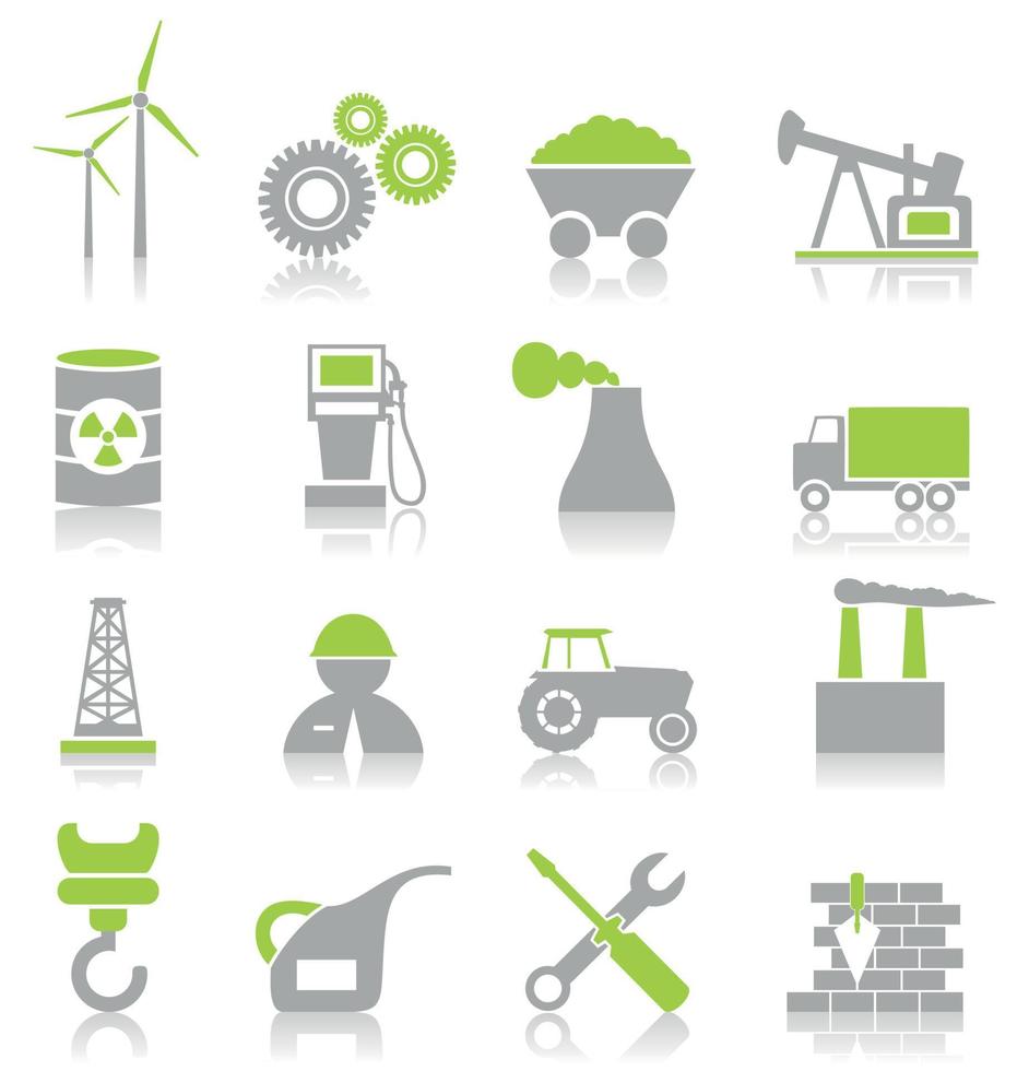 Set of icons on a theme the industry. A vector illustration