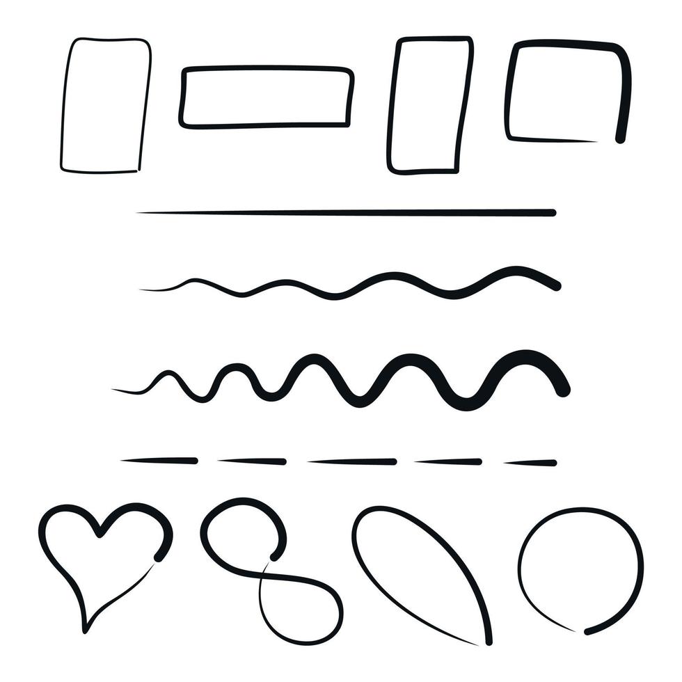 A set of handwritten lines. Vector illustration