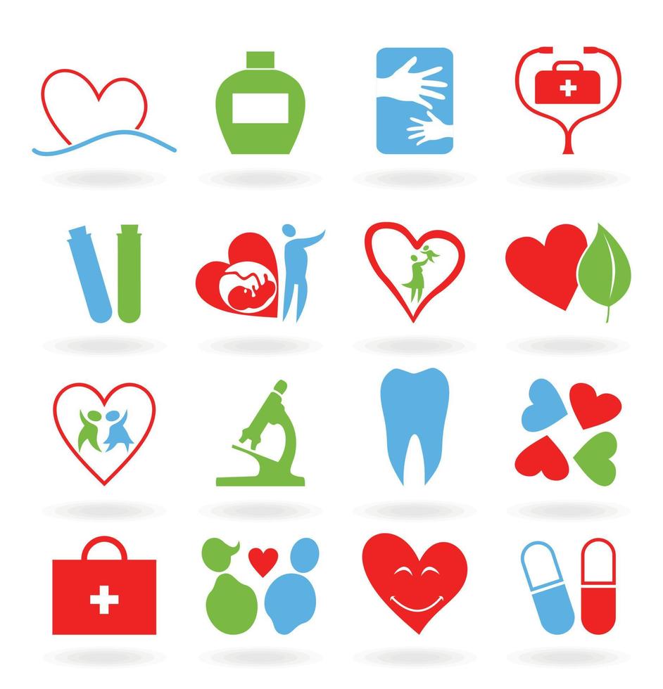 Collection of icons on a medical theme. A vector illustration