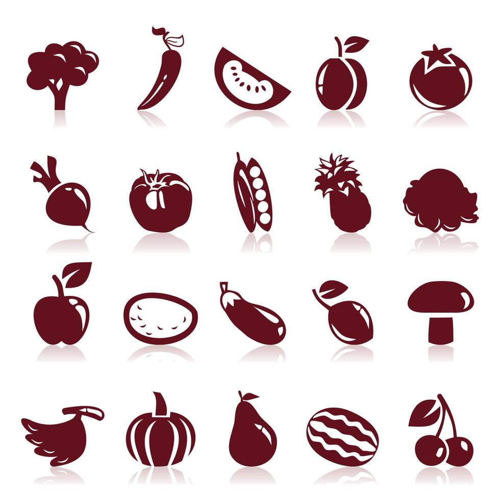 Set of icons of food. A vector illustration