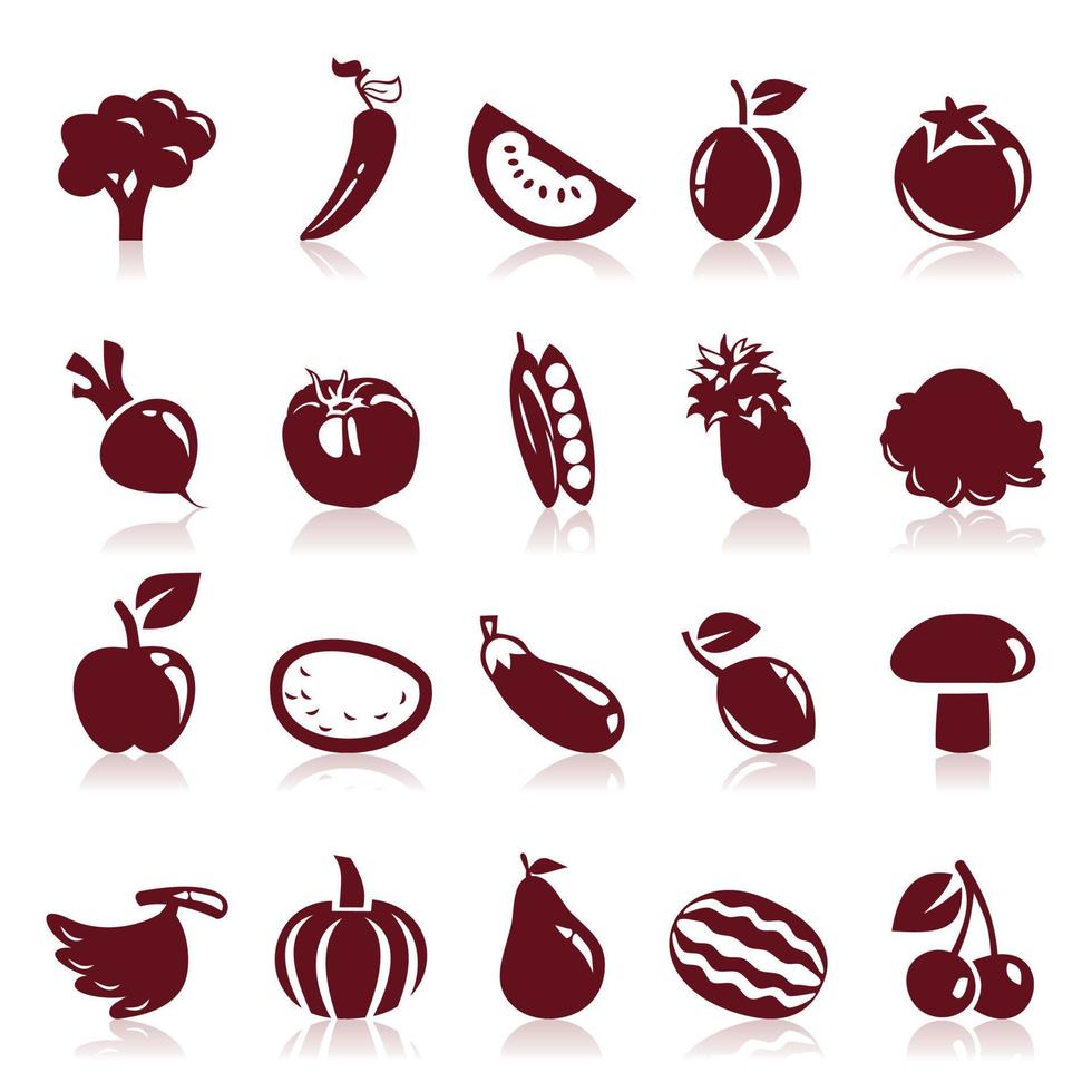 conjunto de íconos de alimento. un vector ilustración