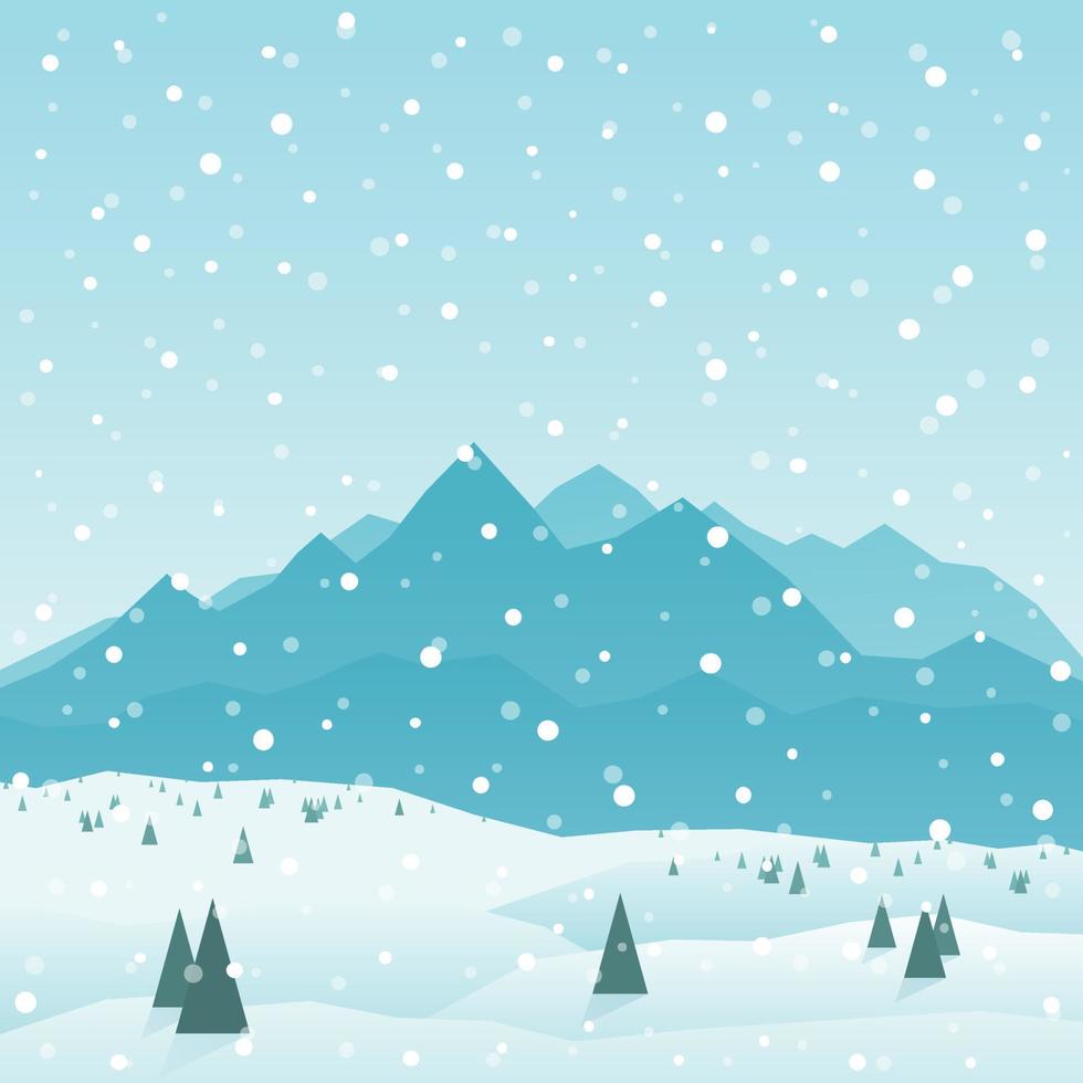 nieve en el bosque. vector ilustración