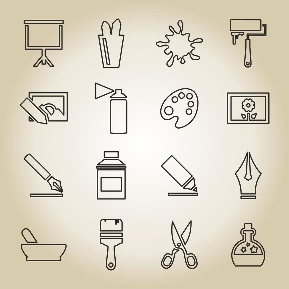 Set of icons on a theme art. A vector illustration