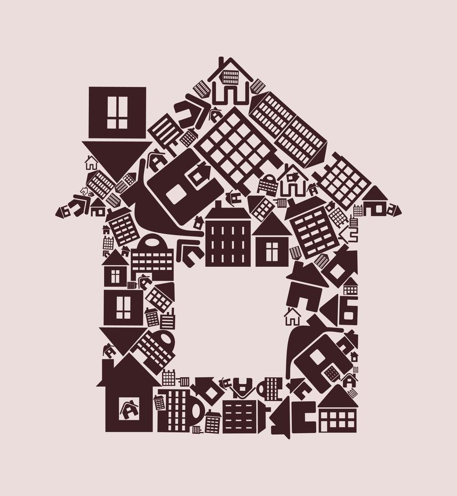 Holiday card on the theme of houses vector