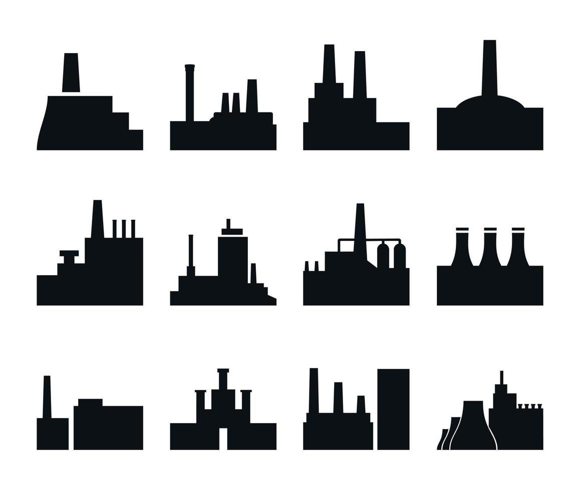 Set of icons on a theme the industry. A vector illustration