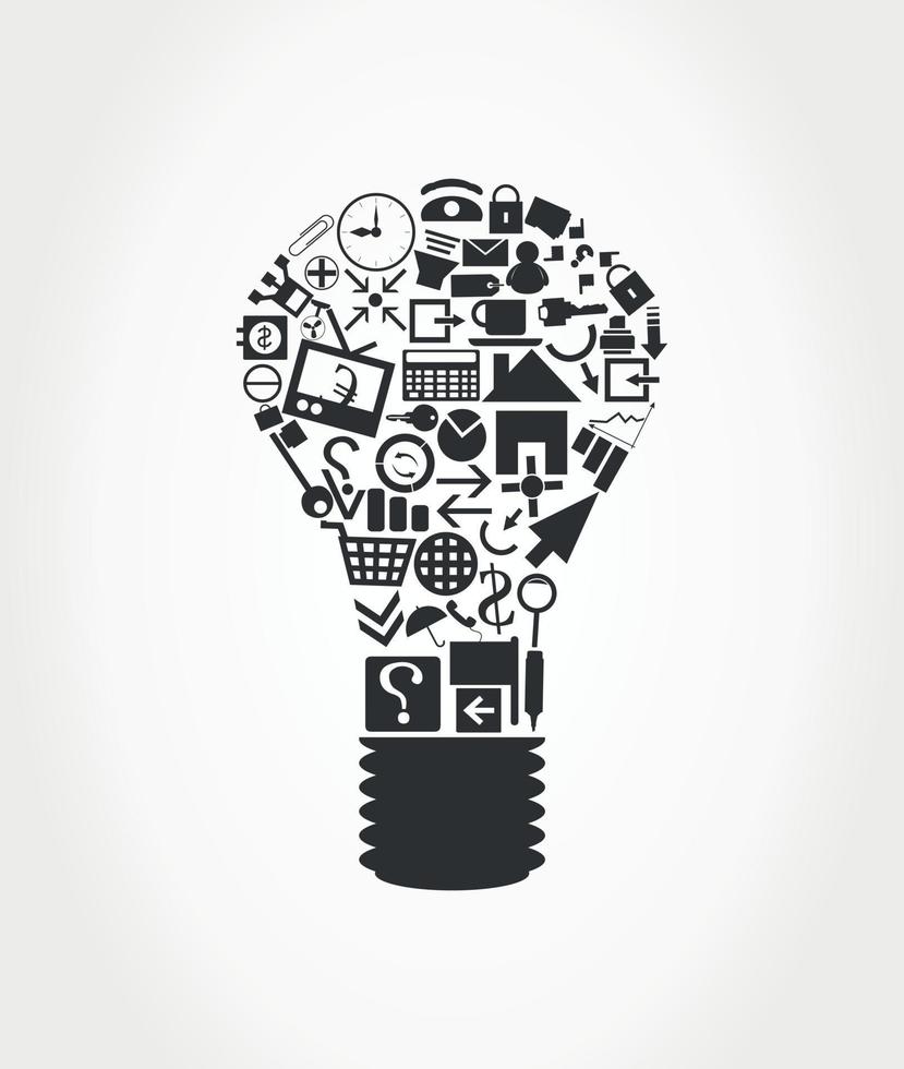 Abstraction on the theme of a light bulb vector