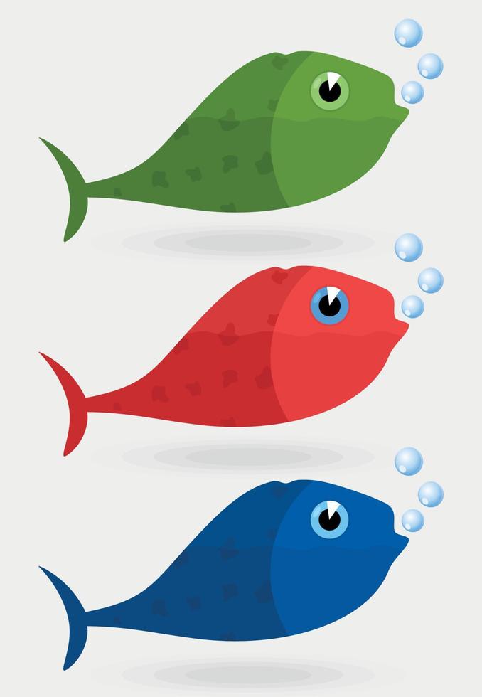 Collection of icons on a theme of fish. A vector illustration