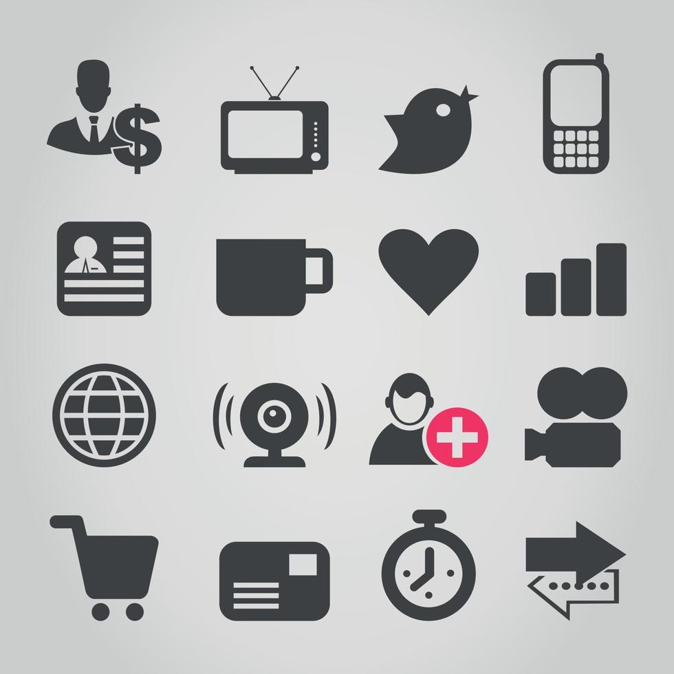 Set of icons for web design. A vector illustration