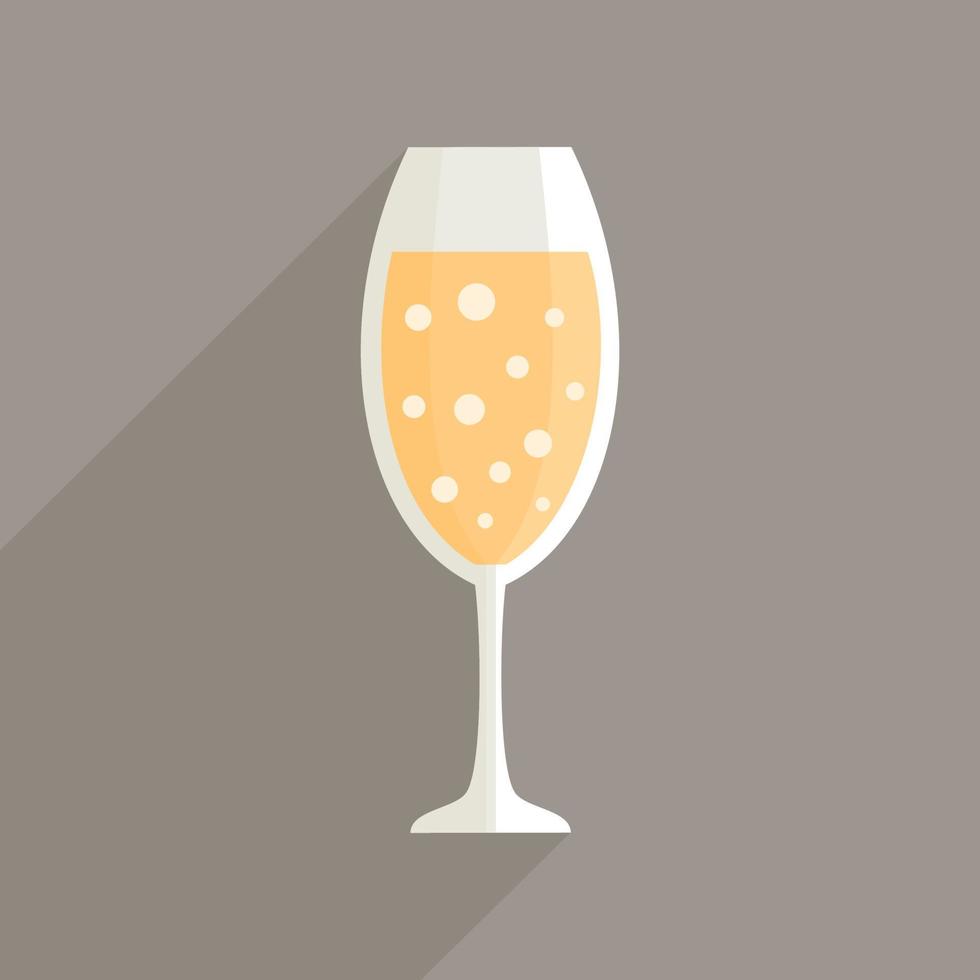 A bottle of champagne in flat style. Vector illustration