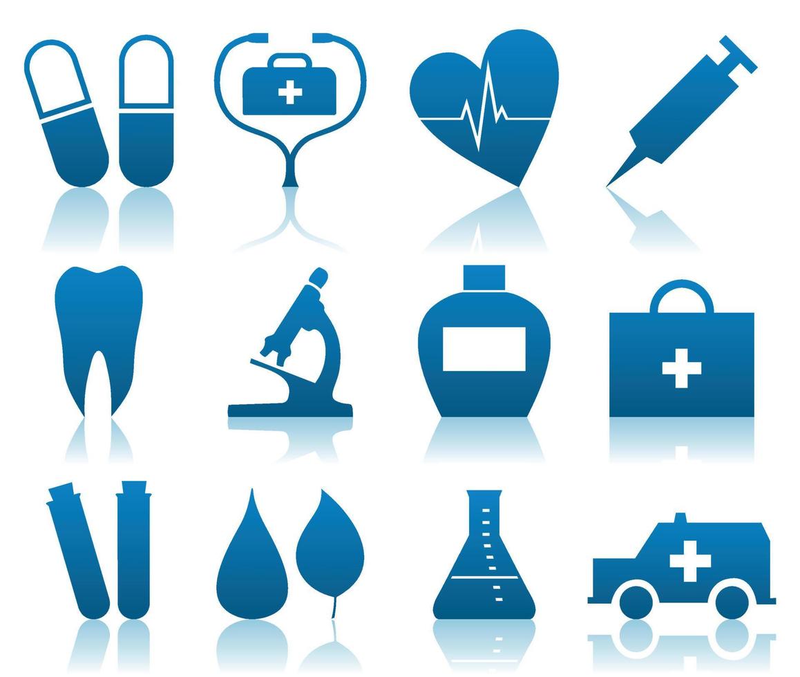 Collection of icons on a medical theme. A vector illustration