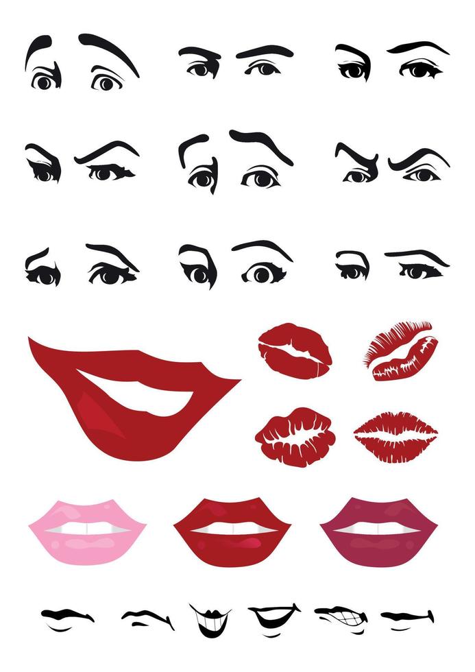 Set of icons on a theme of a part of a body. A vector illustration