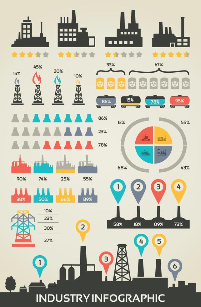 A holiday card on the theme of industry vector