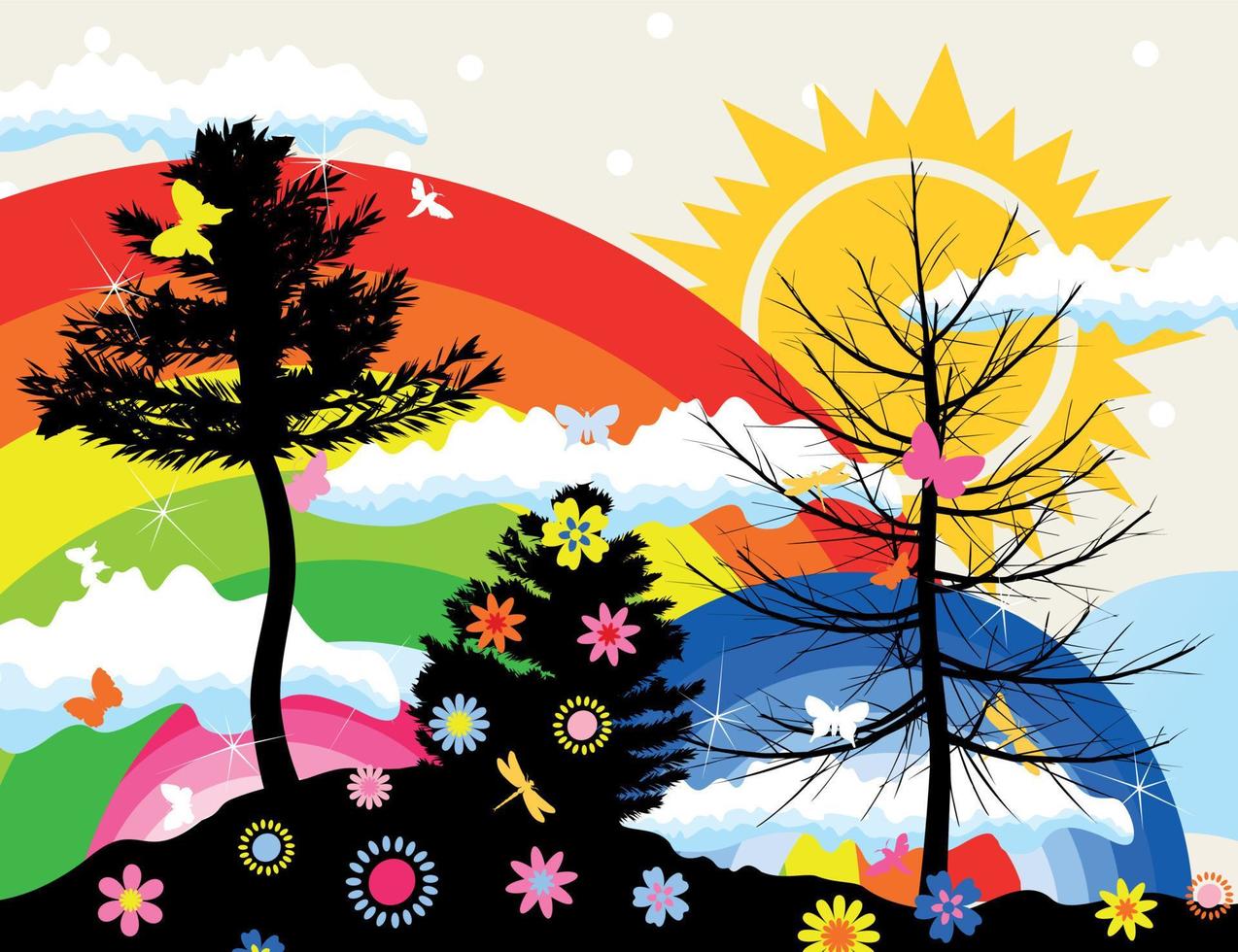 Illustration on the theme of nature vector