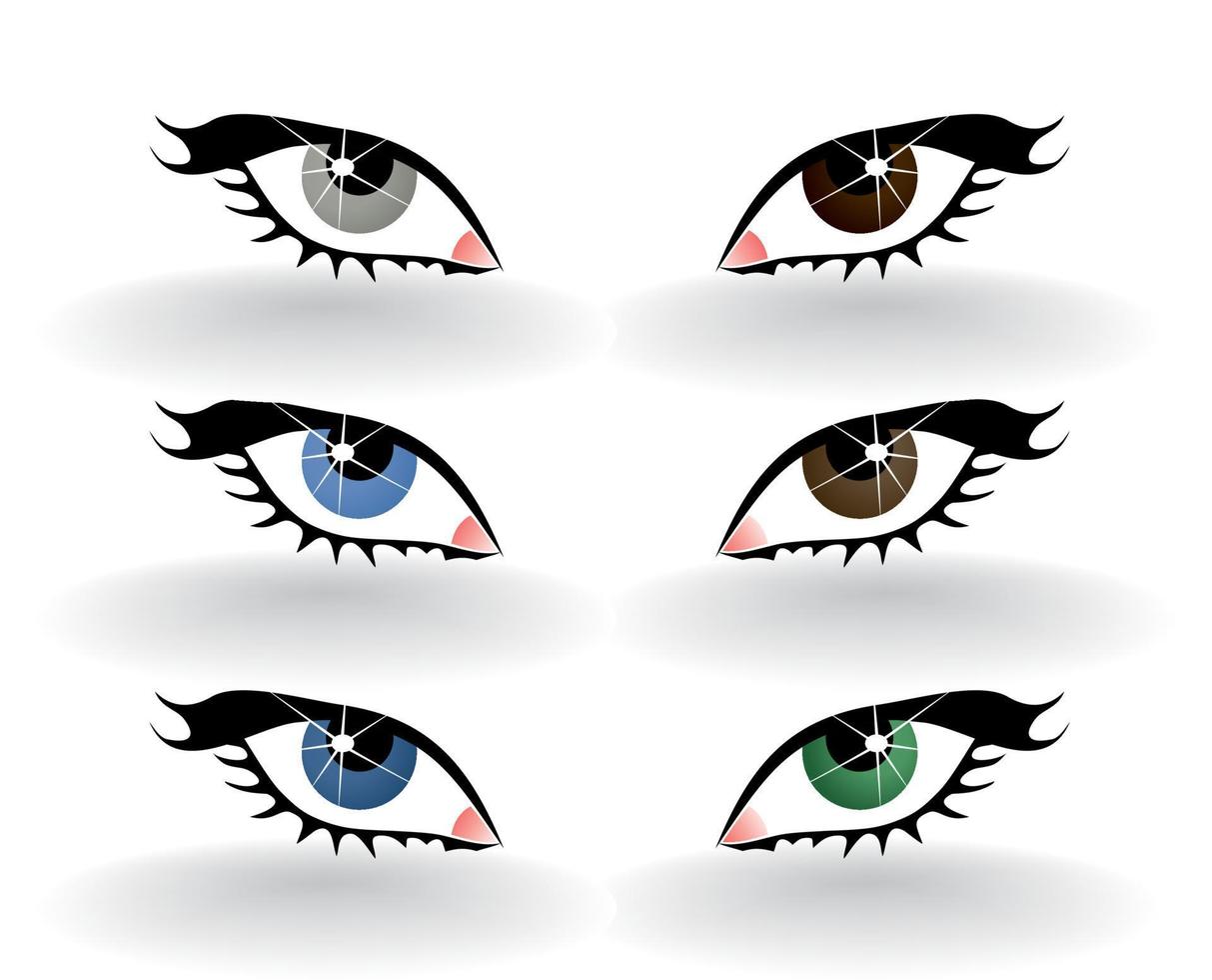 The blue eye looks upwards. A vector illustration