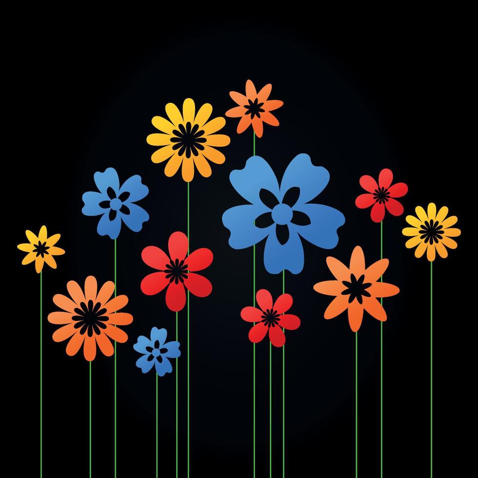 Background from plants and a flower. A vector illustration