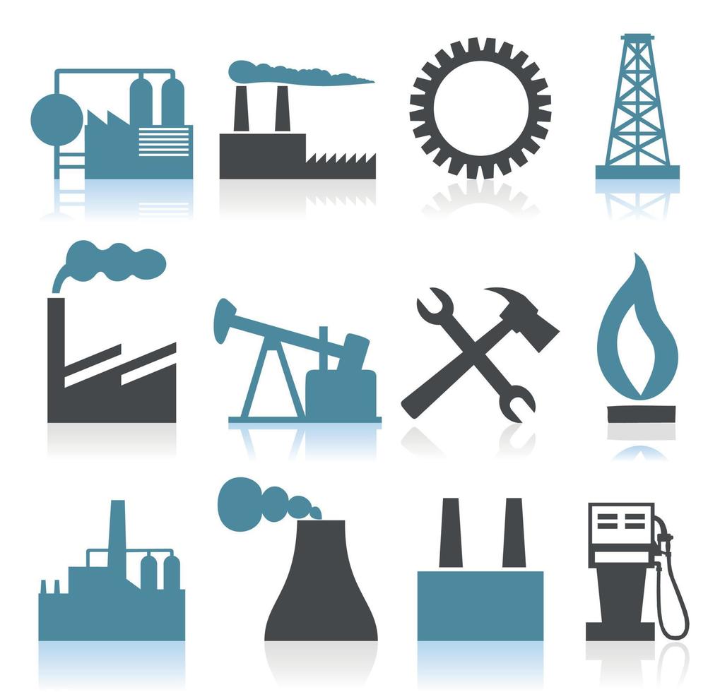 Set of icons on a theme the industry. A vector illustration