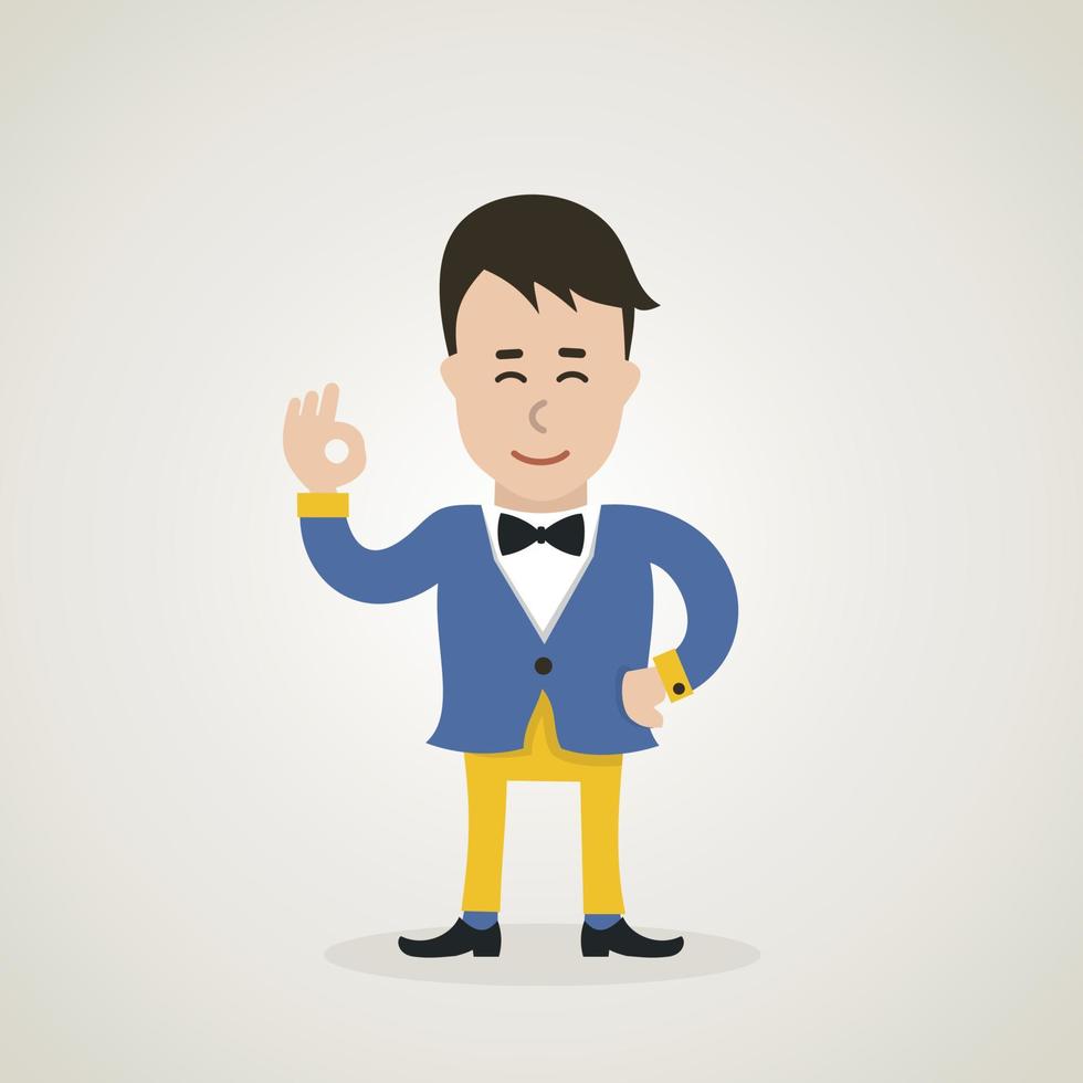 Men and the woman on communication. A vector illustration