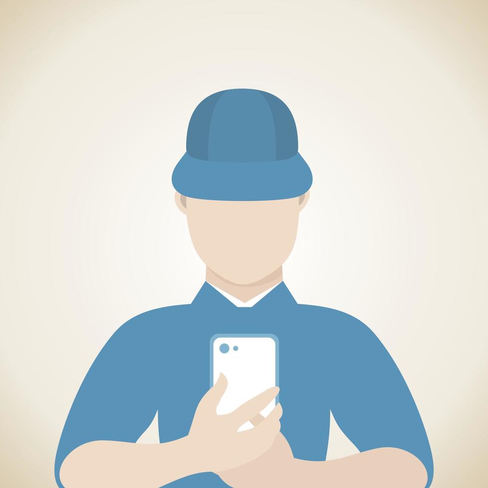 The man with the phone. Vector illustration