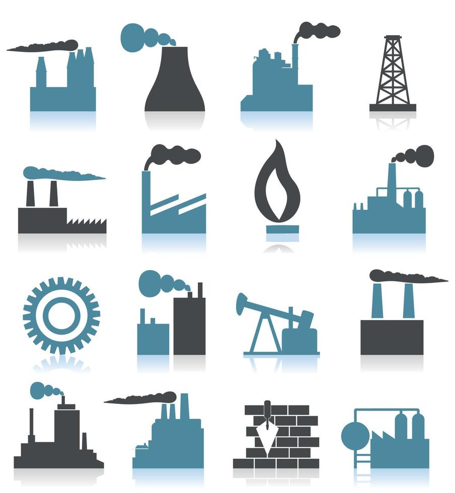 Set of icons on a theme the industry. A vector illustration