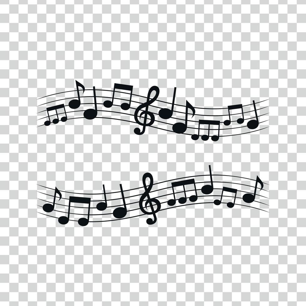 Set of icons of musical notes for design vector