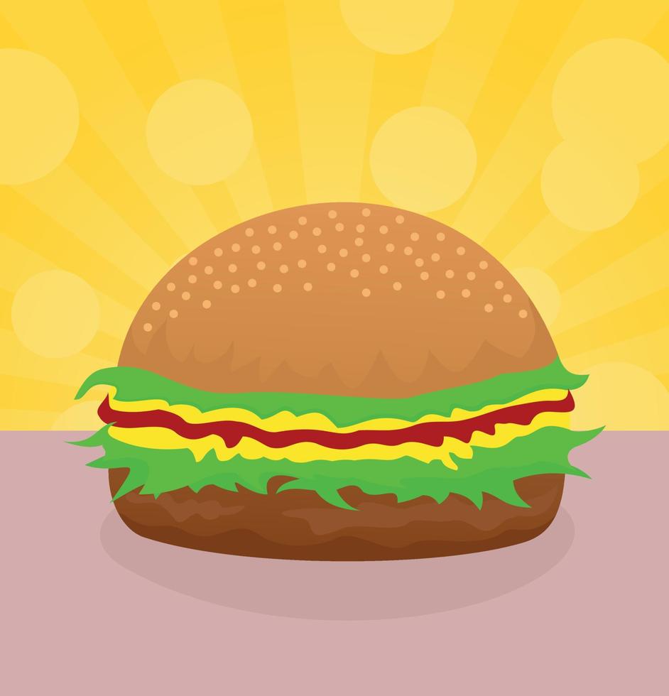 The Burger in the style of patchwork. Vector illustration