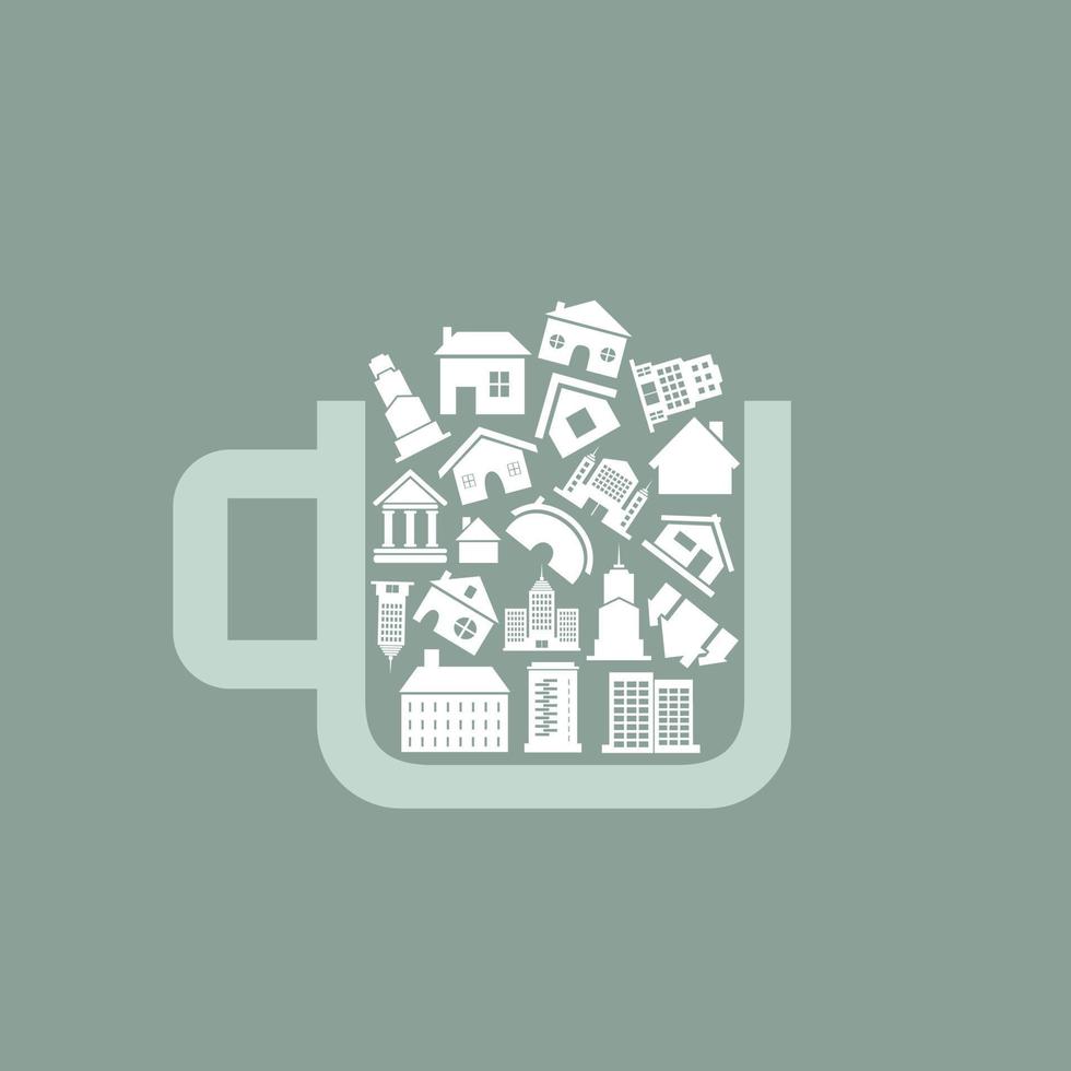 Holiday card on the theme of houses vector