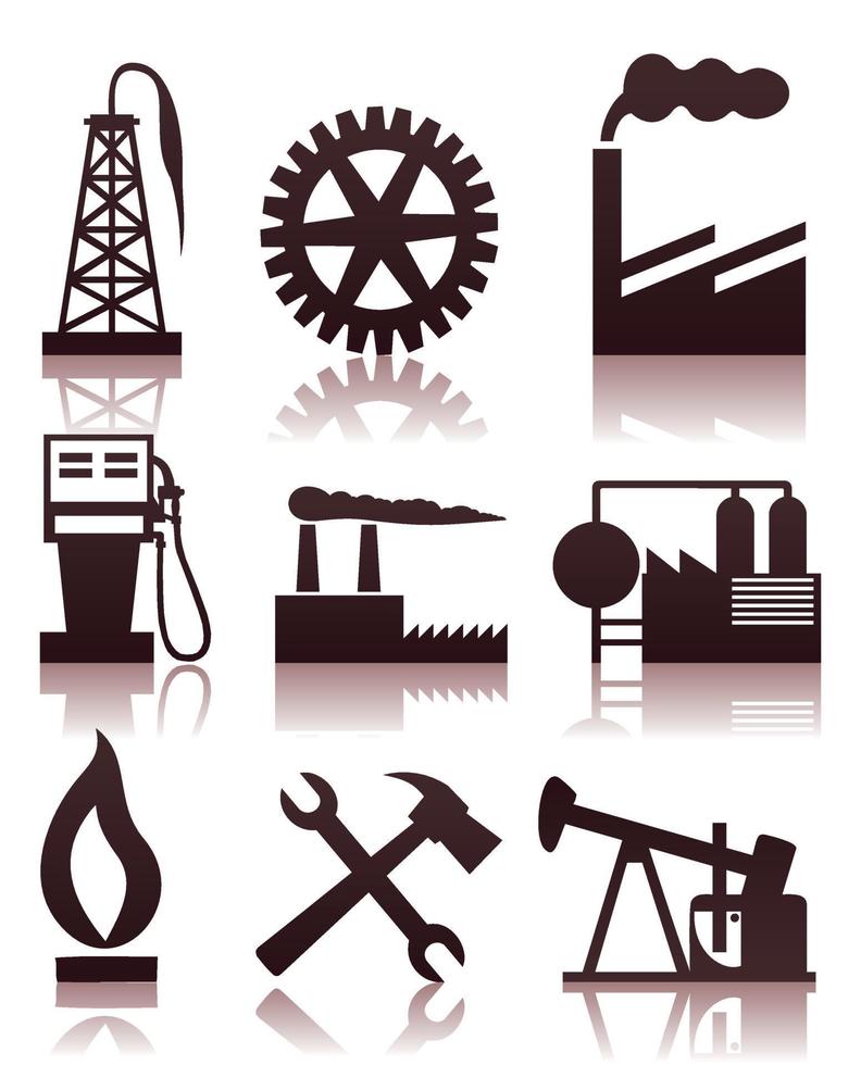 Set of icons on a theme the industry. A vector illustration