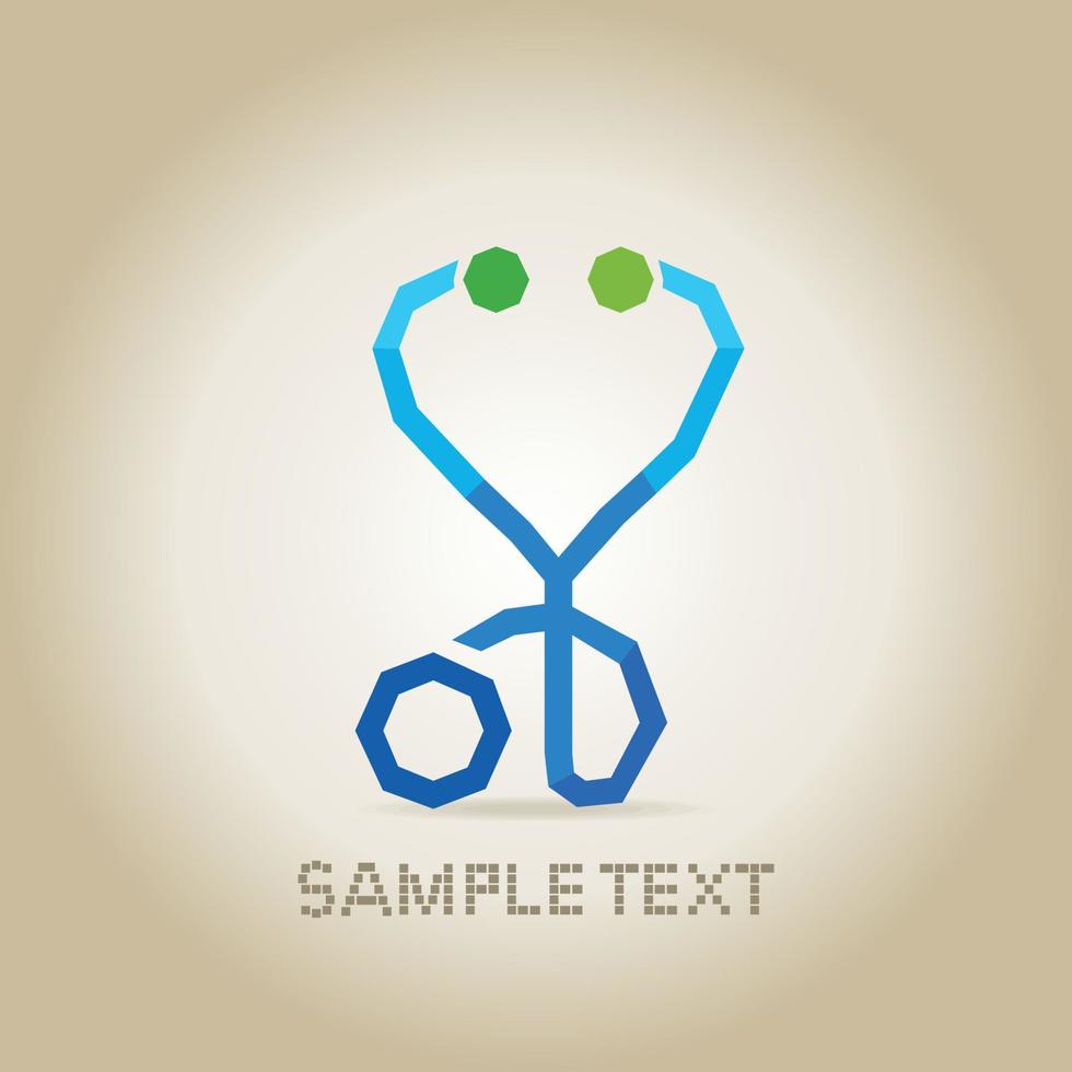 Medical Stethoscope on a grey background vector