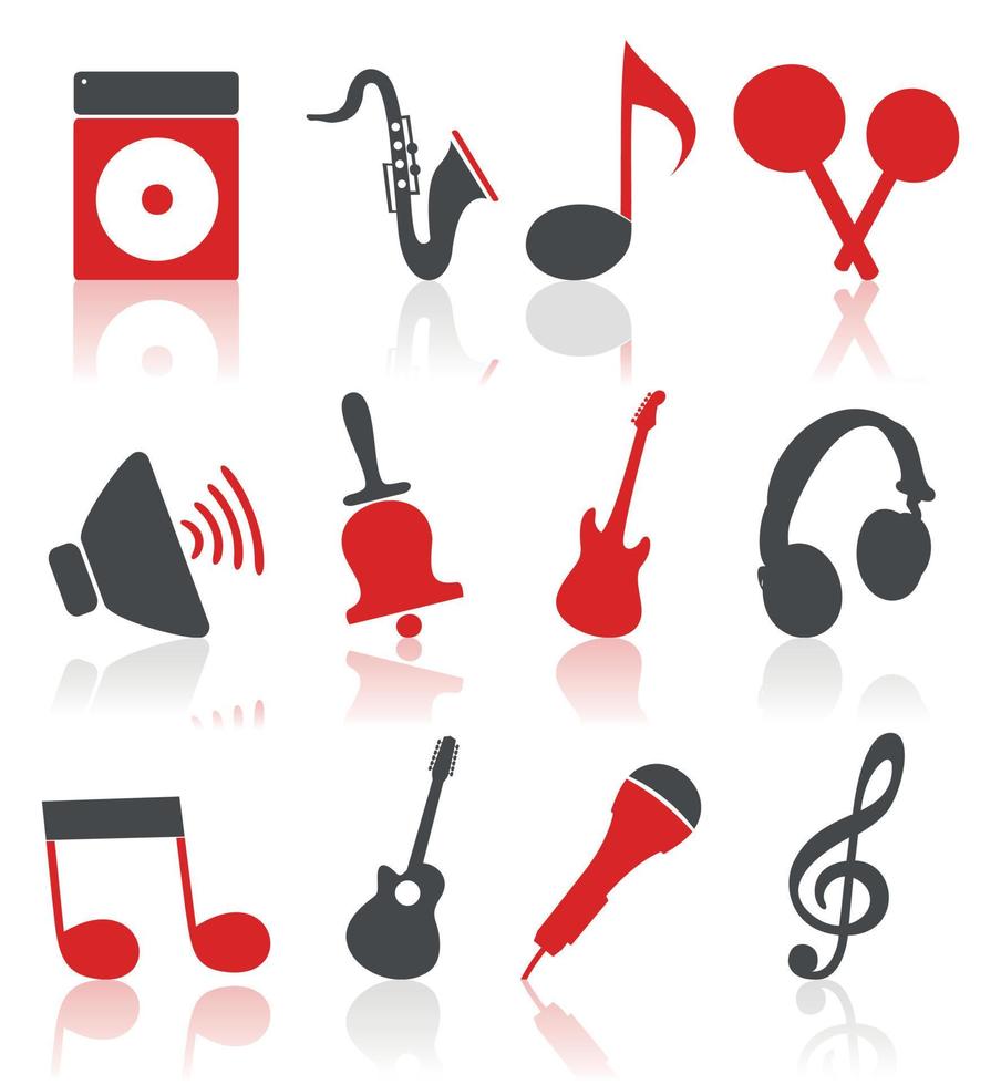 Set of icons on a theme music. A vector illustration