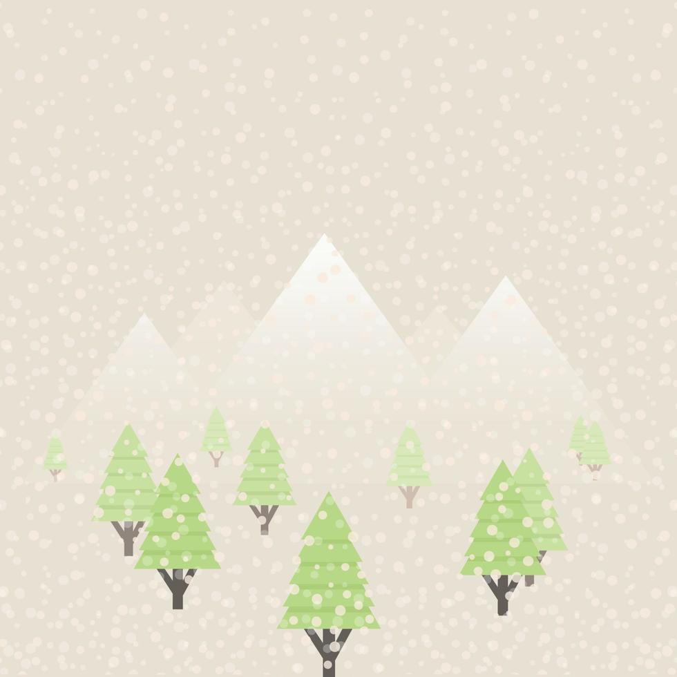 nieve en el bosque. vector ilustración