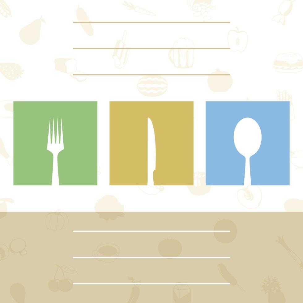 Spoon, knife and plug. A vector illustration