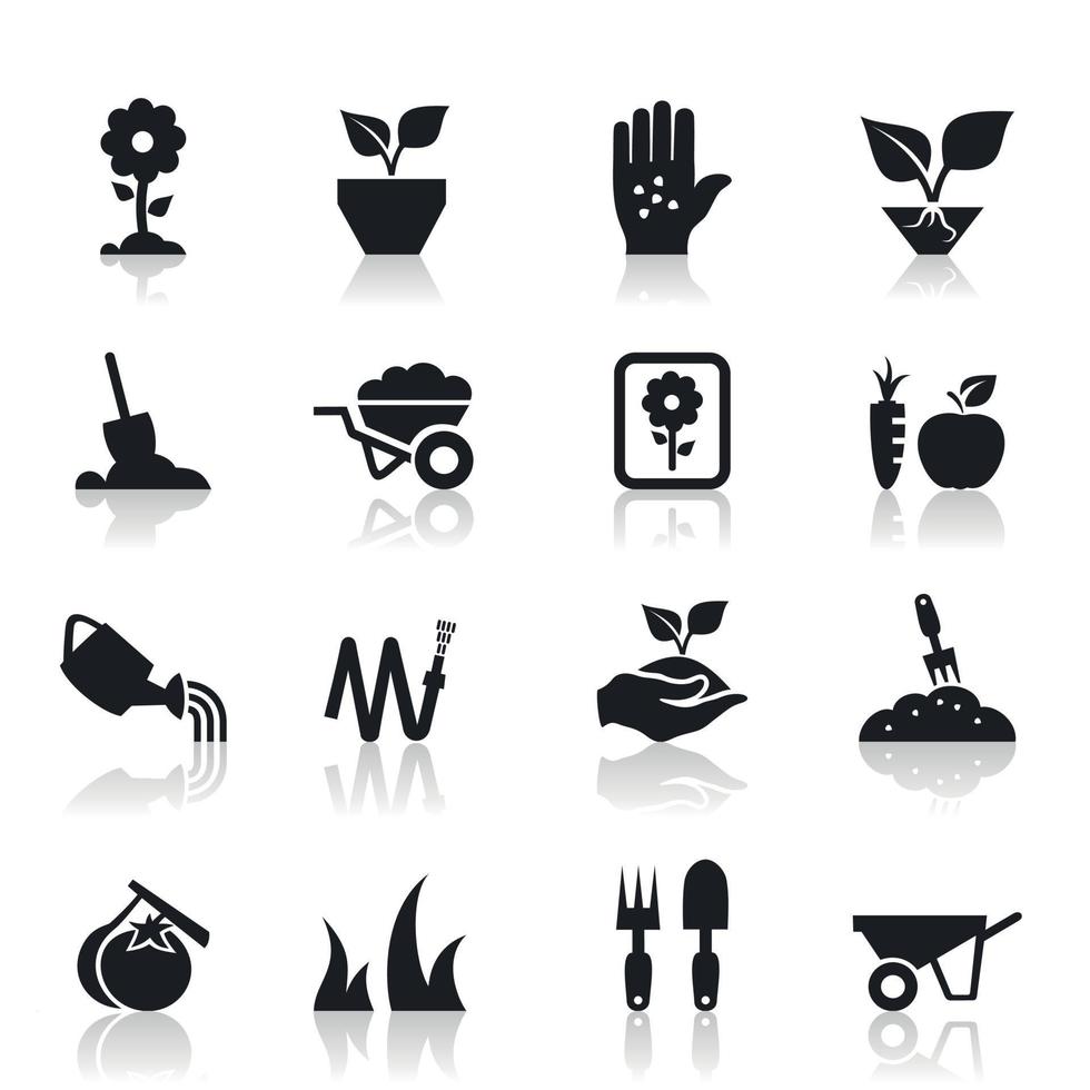 Set of icons on a theme agriculture. A vector illustration