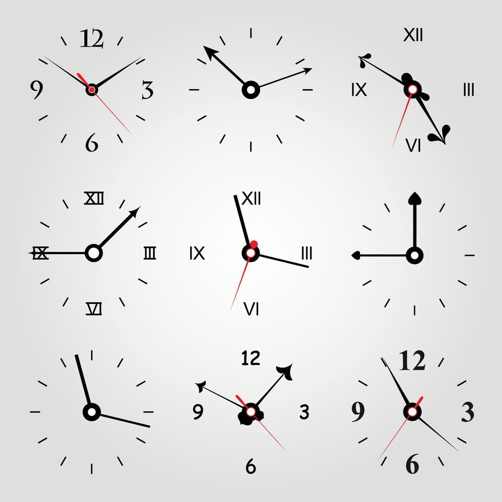 marcar de horas con curva flechas vector