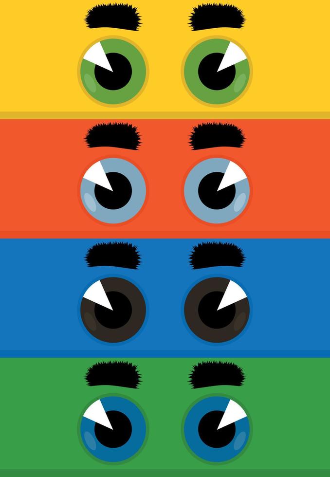 el azul ojo mira hacia arriba. un vector ilustración