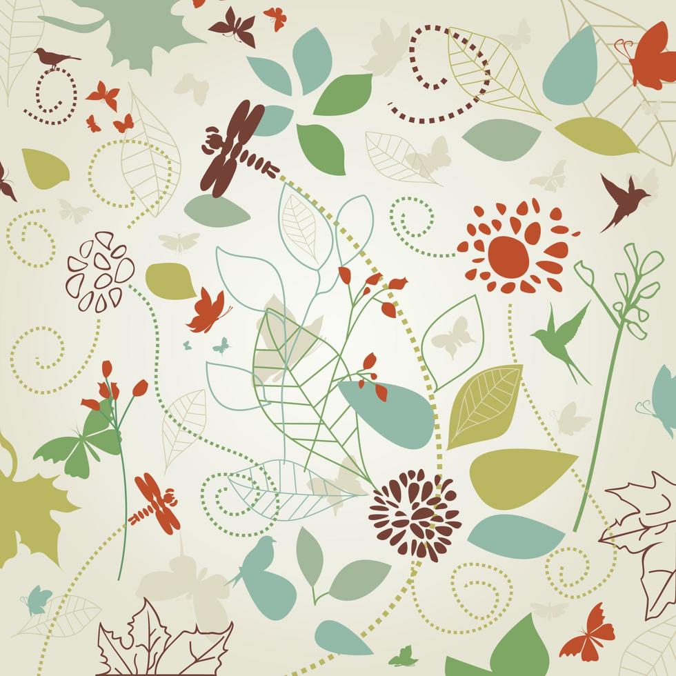 Background from plants and a flower. A vector illustration