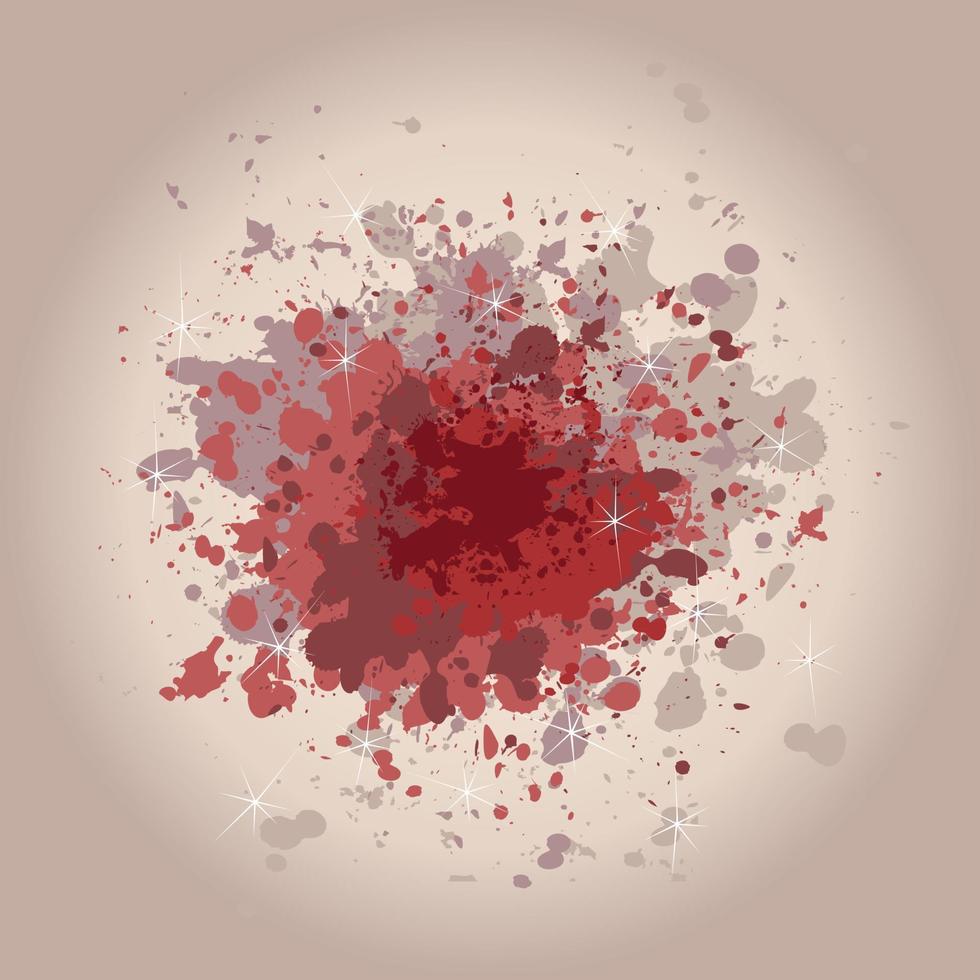 Red stain on an old paper. A vector illustration