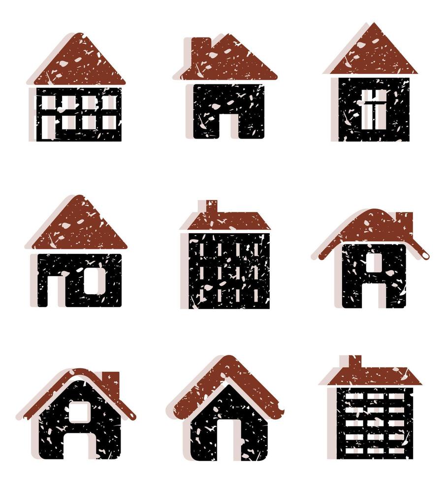 Set of icons of houses for web design vector