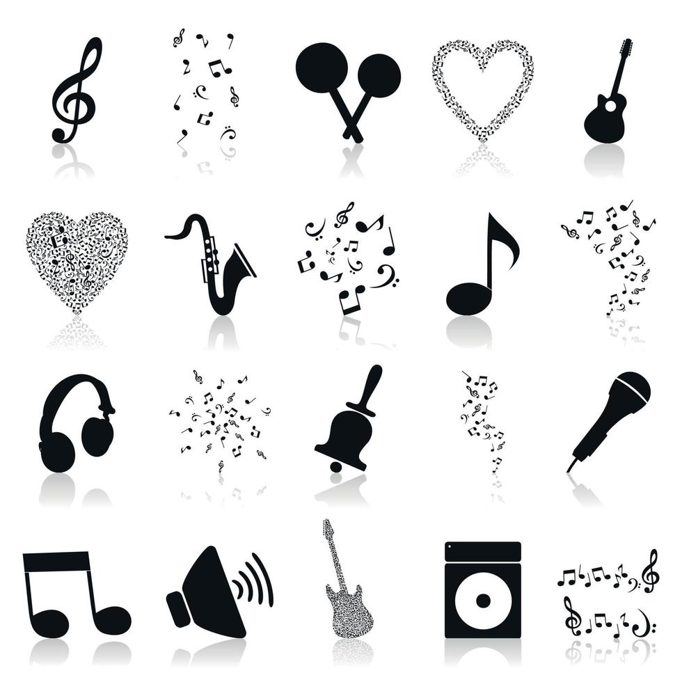 conjunto de íconos de musical notas para diseño vector