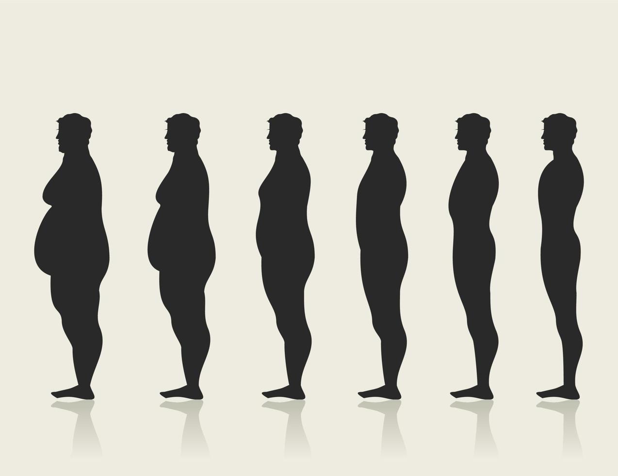 Harmful products of food round the fat man. A vector illustration